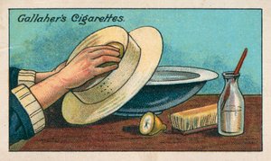 Comment nettoyer un chapeau de paille blanc (chromolitho) - English School