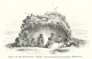 Hutte de la tribu Milmendura (gravure)