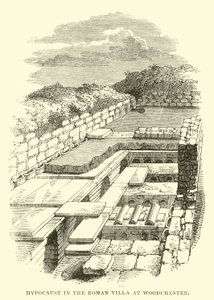 Hypocauste dans la villa romaine de Woodchester - English School