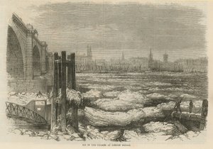Glace sur la Tamise au London Bridge - English School