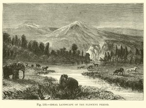 Paysage idéal de la période du Pliocène - English School