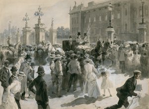 Maladie du roi Édouard VII, les médecins quittent le palais, juin 1902 - English School