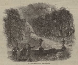 Cascade illuminée, Chatsworth - English School