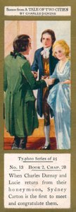 Illustration pour Un conte de deux villes de Charles Dickens (lithographie couleur) - English School