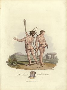 Illustration pour Le Costume des Habitants Originaux des Îles Britanniques - English School