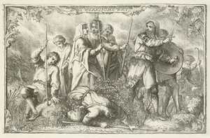 Illustration pour Le Voyage du pèlerin de John Bunyan - English School