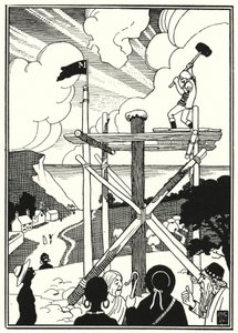Illustration pour Les Aventures du baron de Münchhausen (gravure) - English School
