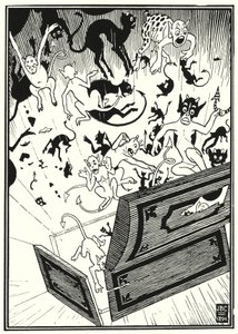 Illustration pour les aventures du Baron de Münchhausen (gravure) - English School