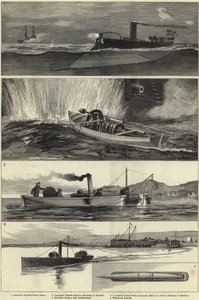 Illustrations de la guerre des torpilles - English School
