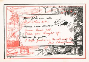 En rouge, en noir, Carte de Noël - English School