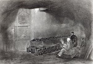 Dans la mine de charbon, illustration de 