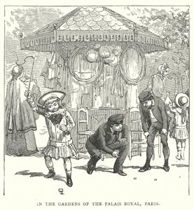 Dans les jardins du Palais Royal, Paris (gravure) - English School