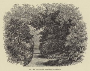 Dans le jardin du presbytère, Bremhill (gravure) - English School
