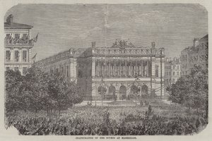Inauguration de la Bourse de Marseille (gravure) - English School