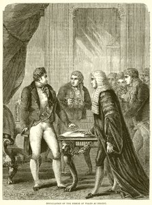 Installation du prince de Galles comme régent - English School