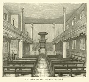 Intérieur de la chapelle Fetter-Lane (gravure) - English School