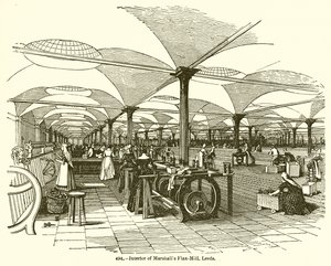 Intérieur de la filature de lin de Marshall, Leeds - English School