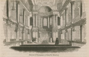 Intérieur de la synagogue à Great St Helens, Londres - English School