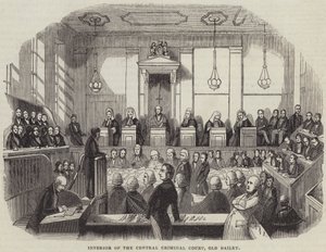 Intérieur de la Cour criminelle centrale, Old Bailey (gravure)