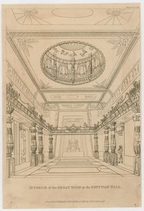 Intérieur de la Grande Salle à la salle égyptienne, Piccadilly - English School