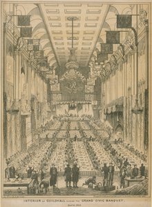 Intérieur de Guildhall pendant le grand banquet civique, 9 novembre 1837 - English School