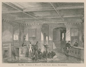 Intérieur de la laiterie de Holland Park, département de vente - English School