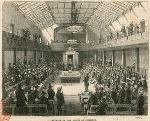 Intérieur de la Chambre des communes, Westminster, Londres - English School