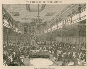 Intérieur de la Chambre des communes, Westminster, Londres