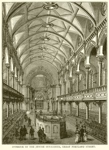 Intérieur de la synagogue juive, Great Portland Street - English School