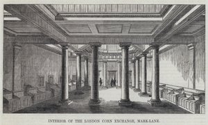Intérieur de la Bourse de Londres, Mark-Lane (gravure)