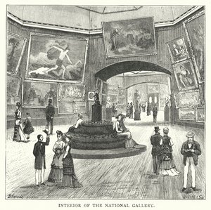 Intérieur de la galerie nationale (gravure) - English School