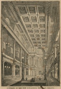 Intérieur de la Nouvelle Synagogue, Great St Helens, Londres - English School