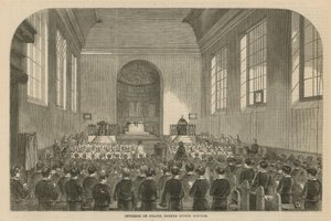 Intérieur de la chapelle pendant le service divin - English School