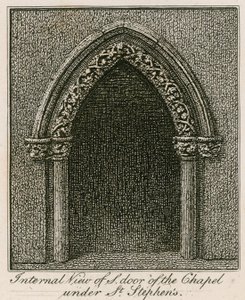 Vue intérieure de la porte sud de la chapelle sous Saint-Étienne - English School