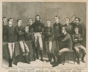 Match de football international au Kennington Oval; Angleterre contre Écosse, l