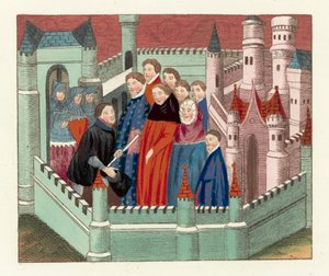 Entrevue entre le duc de Lancastre et le roi Richard II - English School