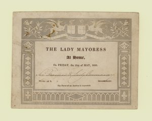 Invitation de la Lady Mayoress, Chez elle, 21 mai 1830 - English School