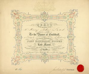 Invitation à un banquet au Guildhall, Londres, le 9 novembre 1847 - English School