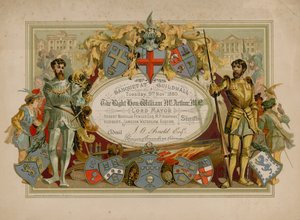 Invitation à un banquet au Guildhall, Londres, le 9 novembre 1880 - English School