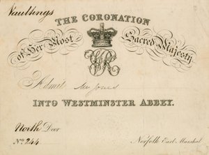 Invitation au couronnement de Sa Très Sacrée Majesté à l