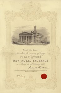 Invitation à la pose de la première pierre du New Royal Exchange