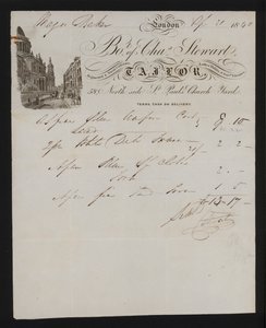 Facture de Charles Stewart, tailleur, St Paul