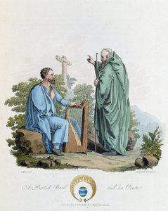 Irlandais et barde - dans « Celtes et Goths, coutumes des habitants des îles britanniques du début du 6e siècle et des nations gothiques de la côte ouest de la Baltique », par S.R. Meyrick et Ch. Smith - English School