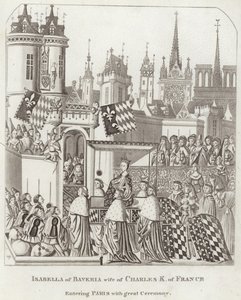 Isabelle de Bavière, épouse de Charles K. de France entrant à Paris avec grande cérémonie - English School