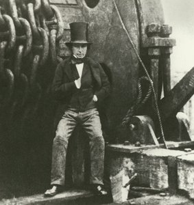 Isambard Kingdom Brunel, ingénieur, pendant la construction du Great Eastern (gravure)