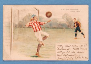 J.E. Doig (Sunderland) sauvant un but - English School