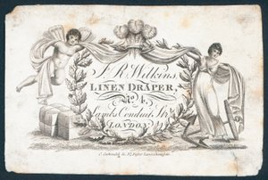 Carte de visite de J R Wilkins, drapier en lin - English School