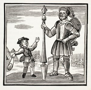 Jack et le Géant, illustration de Chap-books du XVIIIe siècle par John Ashton, pub. 1882 - English School