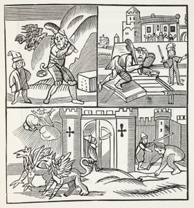 Jack et les Géants, illustration de Chap-books du XVIIIe siècle par John Ashton, pub. 1882 - English School