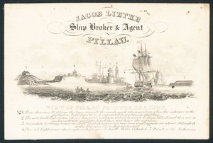 Jacob Lietke, courtier maritime et agent, carte de visite